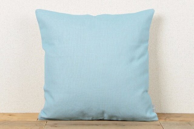 クッションカバー 45×45cm 北欧柄 ブループレーンカラー 天然リネン jubileecushioncc123ymの画像1枚目
