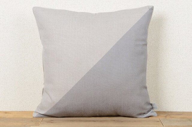 クッションカバー 45×45cm 北欧柄 グレーダイアゴナルブロックパネル jubileecushioncc118ymの画像1枚目