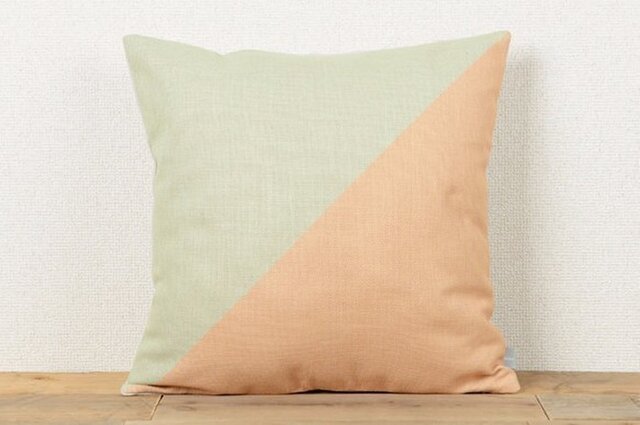 クッションカバー 北欧風 イエローオレンジ ダイアゴナルブロックパネル jubileecushioncc117ymの画像1枚目