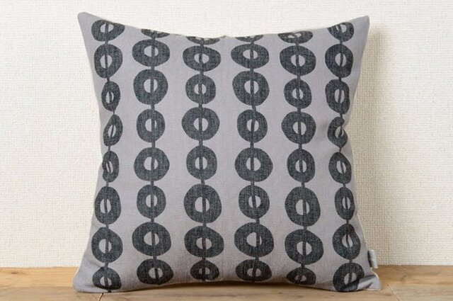 クッションカバー 北欧風 グレーブラック コネクト 天然リネン jubileecushioncc104ymの画像1枚目