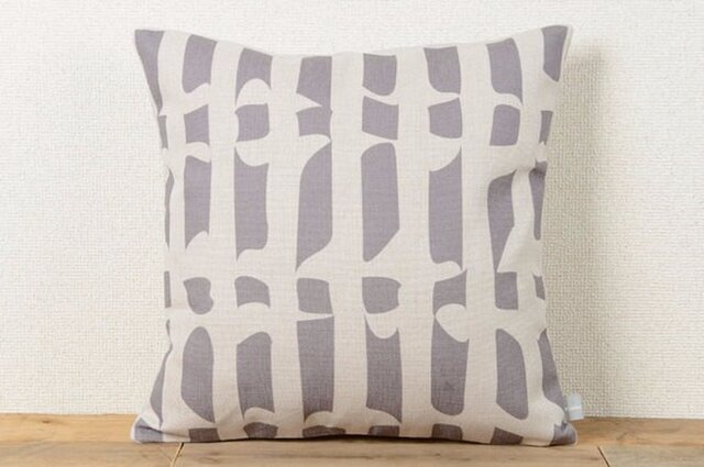 クッションカバー 45×45cm 北欧風 グレーフロー 天然リネン jubileecushioncc092ymの画像1枚目