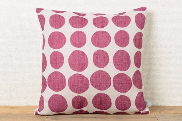 クッションカバー 45×45cm 北欧風 レッド ストーンドット 天然リネン jubileecushioncc090ymの画像1枚目