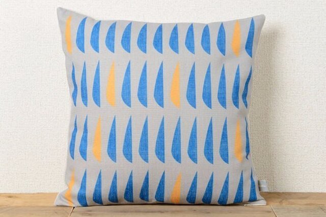 クッションカバー 45×45cm 北欧風 フィッシュリーフ 天然リネン jubileecushioncc077ymの画像1枚目