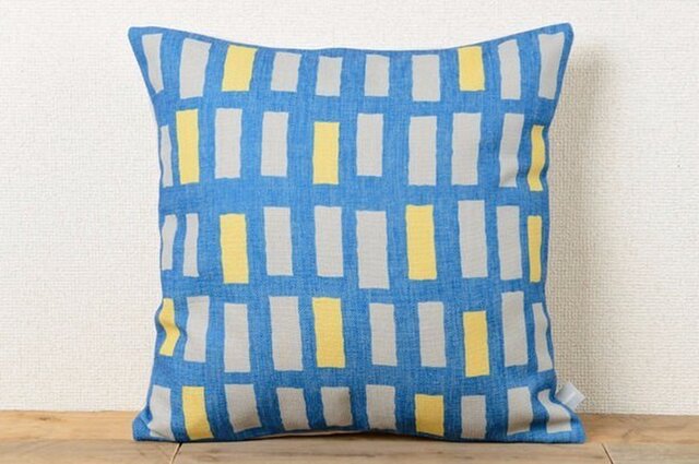 クッションカバー 45×45cm 北欧風 ブルーイエローノースフォレスト jubileecushioncc074ymの画像1枚目