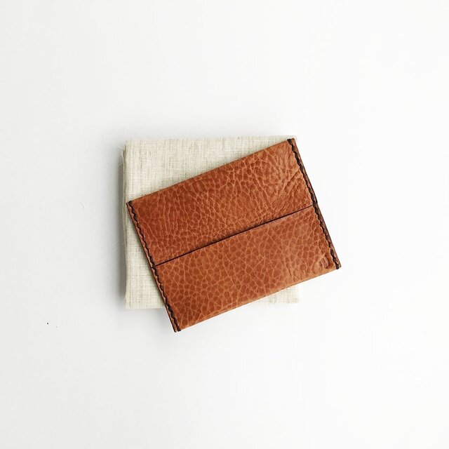 栃木レザーの揉み革ポケットティッシュカバー　くるみ色