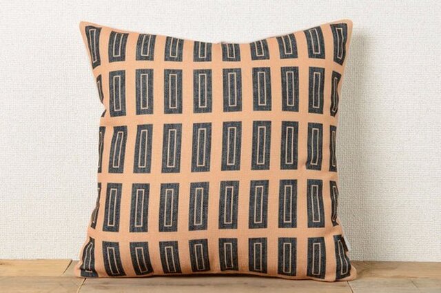 クッションカバー 45×45cm 北欧風 オレンジ スクエアチェック jubileecushioncc062ymの画像1枚目