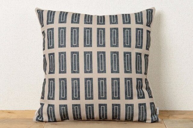 クッションカバー 45×45cm 北欧風 ブラック スクエアチェック jubileecushioncc063ymの画像1枚目