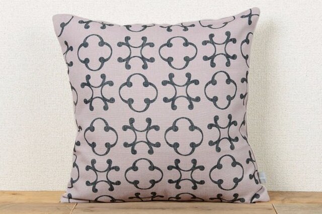 クッションカバー 45×45cm 北欧風 パープル ビンテージクローバー jubileecushioncc059ymの画像1枚目