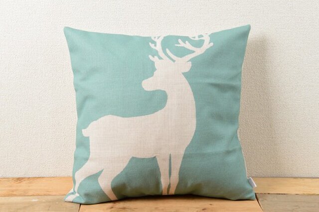 クッションカバー 45×45cm 北欧デザイン 天然リネン レインディアミント jubileecushionse623Aの画像1枚目