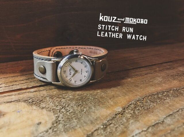 ▲STITCH 寒空、冬のスモーキー⌚「ステッチラン 腕時計」メンズライク(SRW-HWH-NA)の画像1枚目