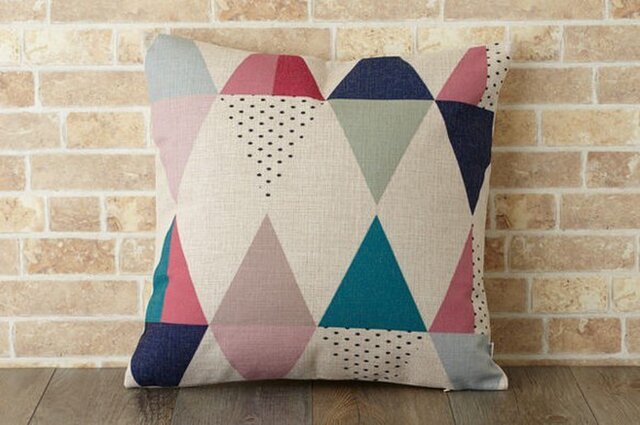 クッションカバー 45×45cm 北欧 かわいい 天然リネン カラフルギャモン jubileecushionse405aの画像1枚目