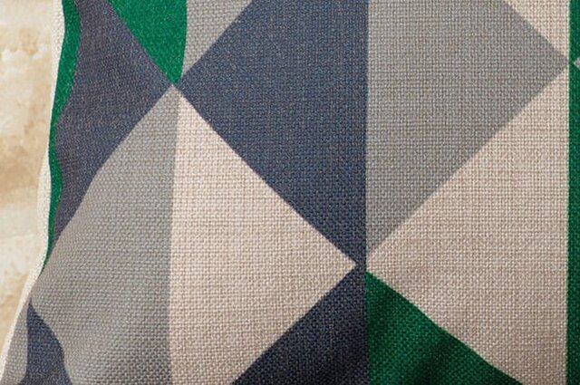 クッションカバー 45×45cm 北欧風 グリーン グレー ダイヤモンド