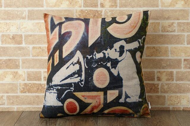 クッションカバー 45×45cm Banksy 犬 ビクタードッグ jubileecushionba012の画像1枚目