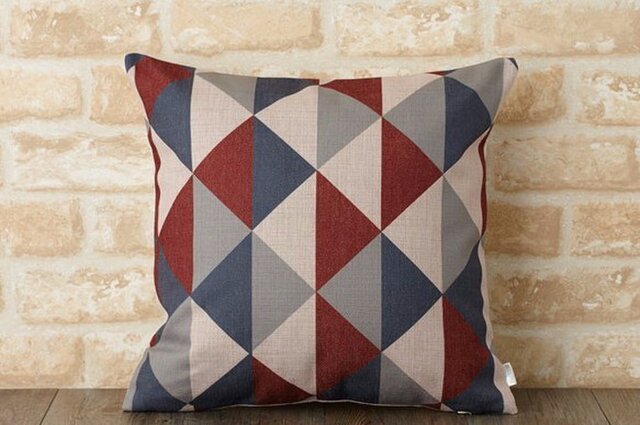 クッションカバー 45×45cm 北欧柄 英国ブラウングレーダイヤモンド jubileecushionor015の画像1枚目