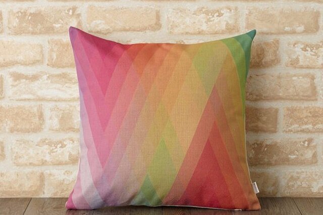 クッションカバー 45×45cm かわいい 天然リネン パステルダイヤモンド jubileecushionse461aの画像1枚目