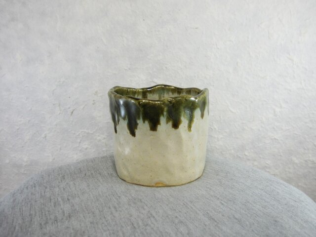 陶器製 緑と白の茶道具 陶器ロックグラス 白＋緑 | iichi 日々の暮らしを心地よくする