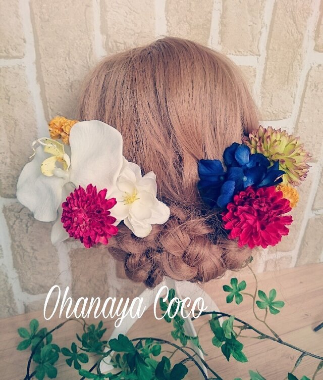 花雅  胡蝶蘭の髪飾り9点Set No113 和装ウェディング