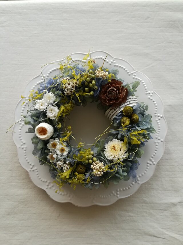 ライムグリーンのアンティーク wreath　