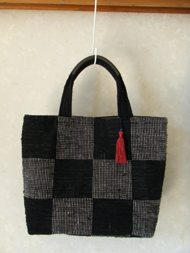 網代織り 市松模様 裂き織りバッグ | iichi 日々の暮らしを心地よく