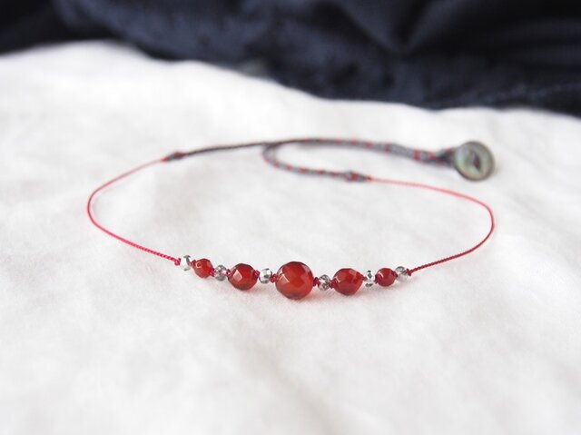 Red Shine Short Necklace(レッドアゲート)の画像1枚目