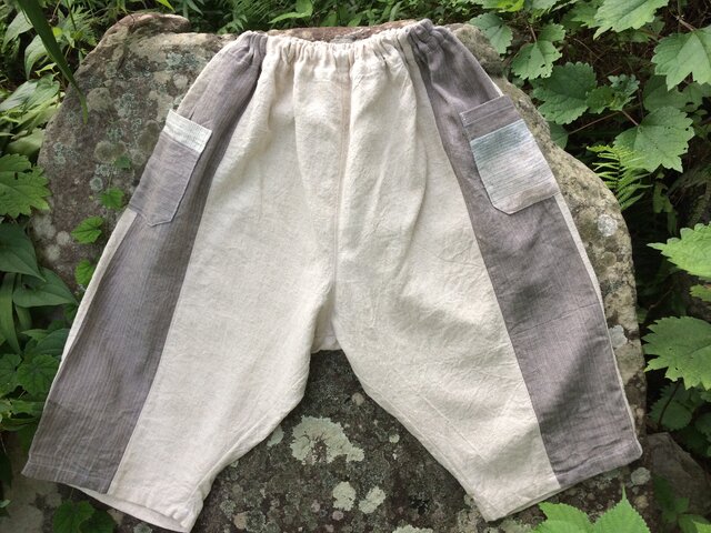 ヘンプとリネンのMIXバレルパンツFの画像1枚目