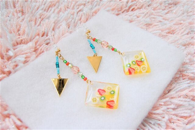 【fruit summer!】ノンホールピアス★カラフル フルーツの画像1枚目