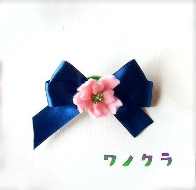 桜付きリボンのヘアクリップ Iichi ハンドメイド クラフト作品 手仕事品の通販