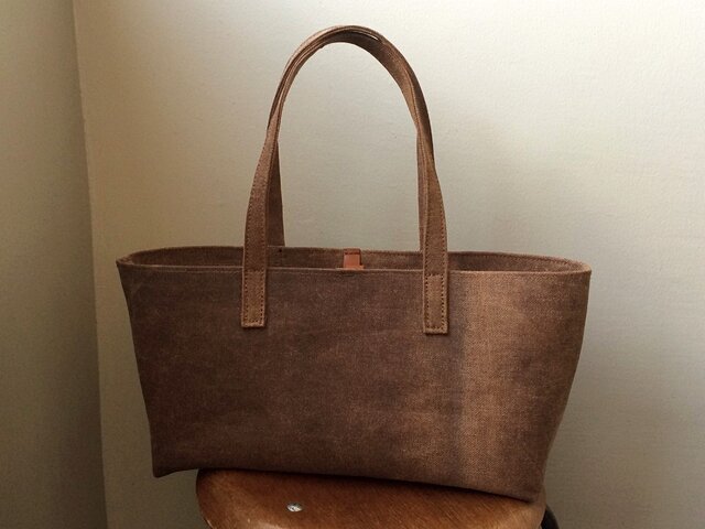 ブラウン酒袋柿渋染めバッグ compass1663030922.jpg