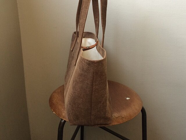 ブラウン酒袋柿渋染めバッグ compass1663030922.jpg