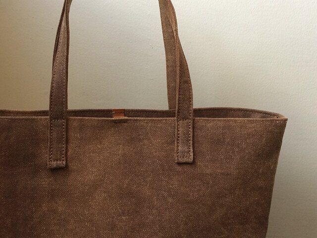 □ nori. 酒袋+帆布 トート アンティークブラウン(柿渋染め) | iichi