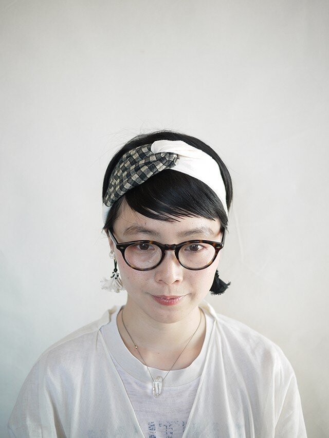 patchwork turban (cotton×linen mix 17ss-h)の画像1枚目