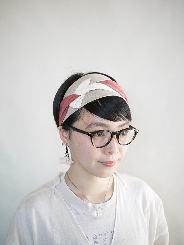 patchwork turban (cotton×linen mix 17ss-c)の画像1枚目
