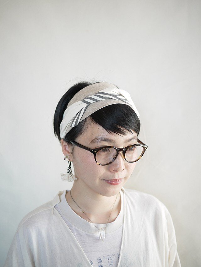 patchwork turban (cotton×linen mix 17ss-i)の画像1枚目
