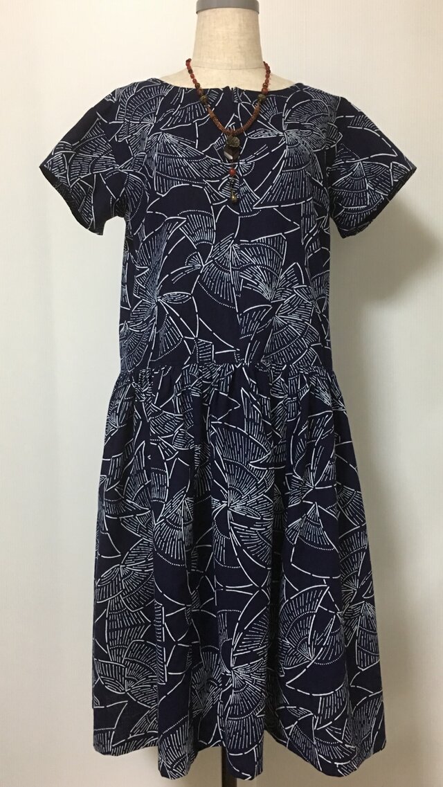 浴衣新反地からの 半袖ワンピース