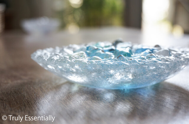 ガラスのアクセサリートレイ -「 KAKERAの光 」 ○ ターコイズブルー