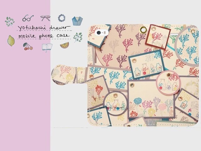 : : : ドライフラワータグ : : : 手帳型スマートフォンケースの画像1枚目