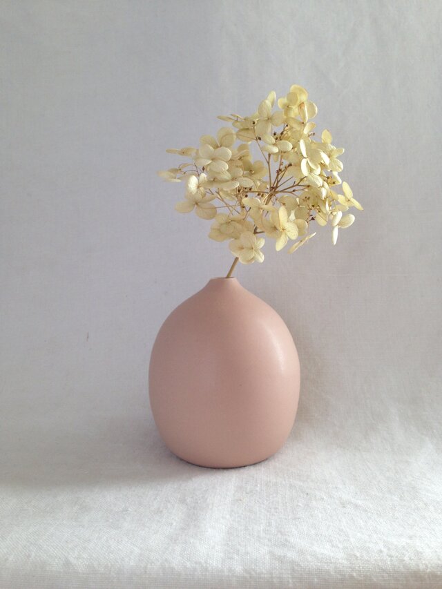 一輪挿し(ピンクベージュマット)