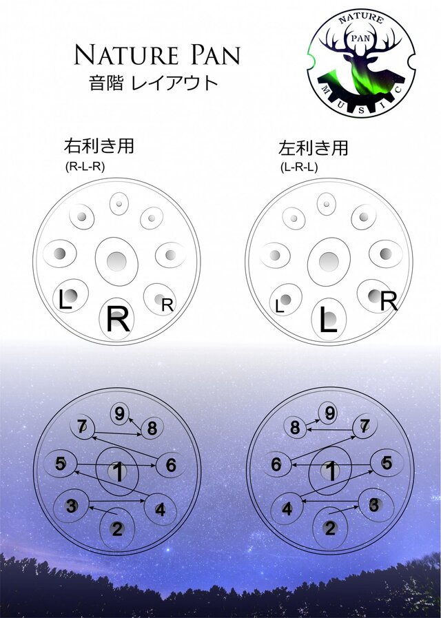 ハンドパン 音階：Dマイナー ハング ドラム スチールパン スティール