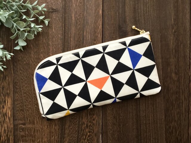 軽くて薄い♪L字長財布 ジオメトリックの画像1枚目
