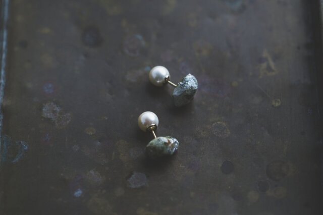 Oya stone color ピアス(シルバー)の画像1枚目
