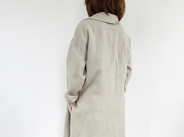 Grandir バイオ加工 リネンコート アッシュグレー バイオ加工 リネンコート＜アッシュグレー＞ | iichi 日々の