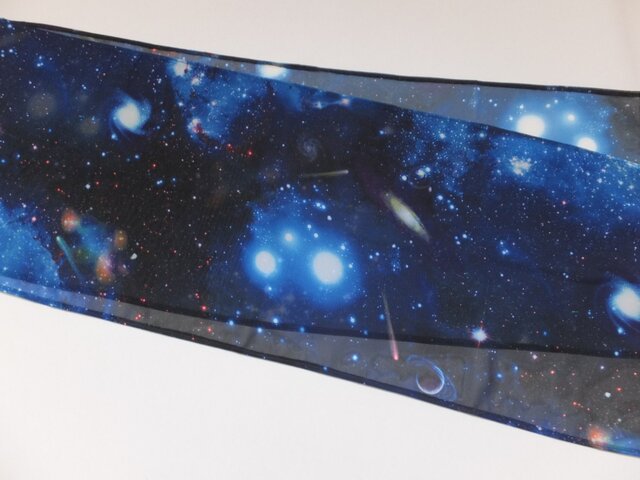 ギャラクシー 宇宙柄 帯揚げ ふだん着物に~の画像1枚目
