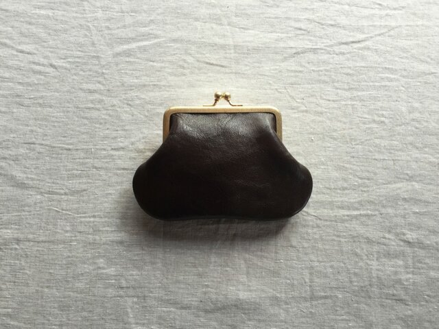"gamaguchi" pouch A / dark brownの画像1枚目