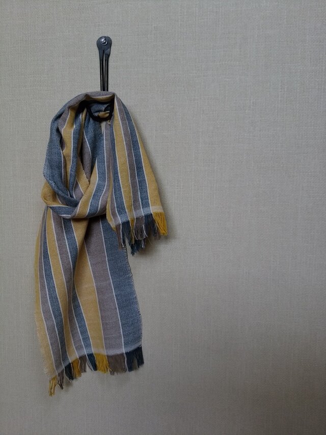 手織りミニマフラー ～草木染・綿～ iichi ハンドメイド・クラフト作品・手仕事品の通販
