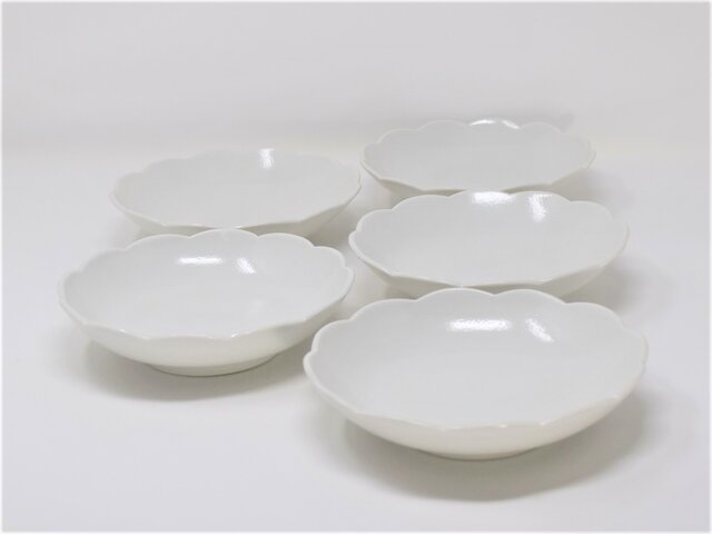 田鶴浜守人　白釉皿　6寸皿　3枚　魯山　陶芸作家　作家物　作家もの　作家さん　器 田鶴濵守人 - 器まるかく