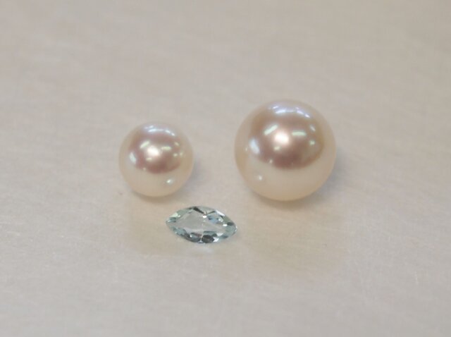 真珠とアクアマリンとダイヤの指輪 限定1点】アクアマリン/ダイヤモンド プラチナリング(0.258ct/サンタ