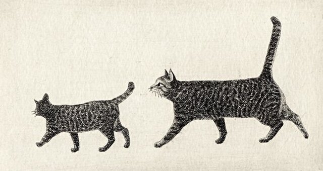 お散歩・二匹の猫/ 銅版画 (作品のみ） | iichi ハンドメイド・クラフト作品・手仕事品の通販