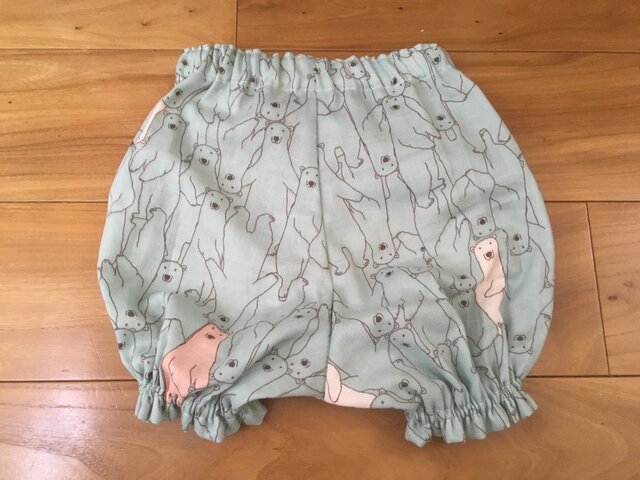 ブルマ ダブルガーゼ 水色くまの画像1枚目
