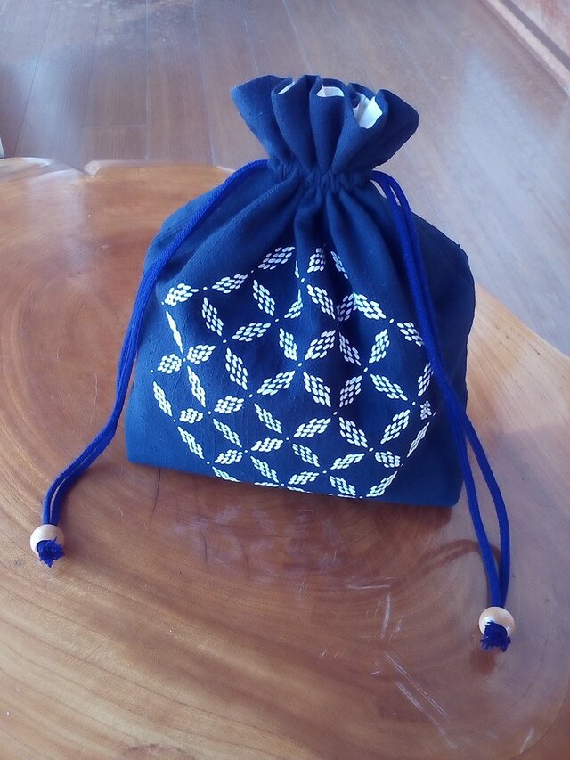 「刺し子」巾着袋の画像1枚目