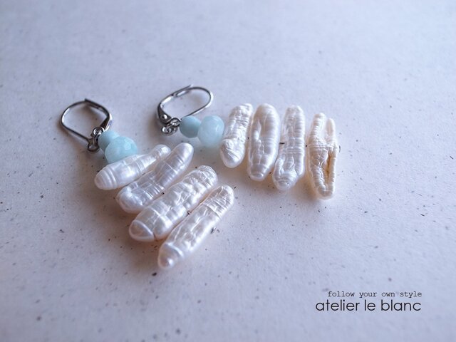 【❄︎ミント❄︎】アマゾナイトのデザインピアス ❄︎ミント❄︎】アマゾナイトのデザインピアス ❄︎ミント